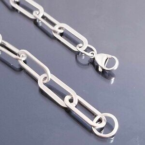 8 Inch Paper Clip Link Bracelet ♥ Adjustable ♥ Lobster Clasp ♥ Clip On